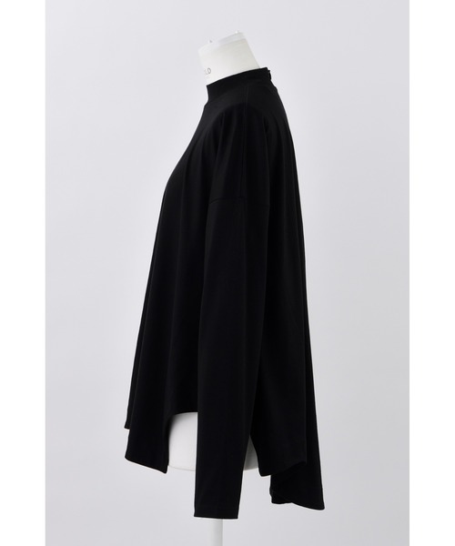 ENFOLD（エンフォルド）の「スビン天竺 ハイネックスリットプルオーバー（Tシャツ/カットソー・レディース・ブラック・38）」の2枚目の写真