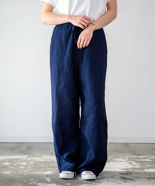 D.M.G.（ドミンゴ）の「[D.M.G / ディーエムジー] コットンリネンインディゴムラ糸シャンブレー リラックスイージーパンツ（その他パンツ・レディース・ワンウォッシュ・FREE）」の8枚目の写真