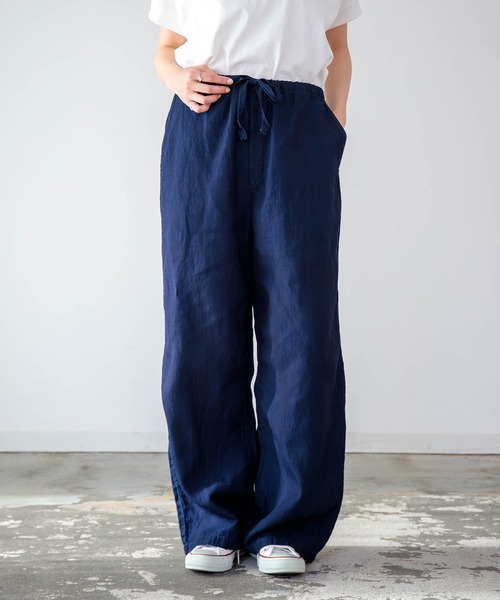 D.M.G.（ドミンゴ）の「[D.M.G / ディーエムジー] コットンリネンインディゴムラ糸シャンブレー リラックスイージーパンツ（その他パンツ・レディース・ワンウォッシュ・FREE）」の9枚目の写真
