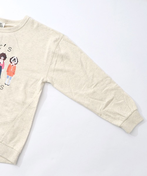 ScoLar(スカラー)の「153744:アームウォーマー付き レトロ柄裏毛プルオーバー(Tシャツ/カットソー・レディース・ブラック/杢グレー/オートミール・M)」の21枚目の写真