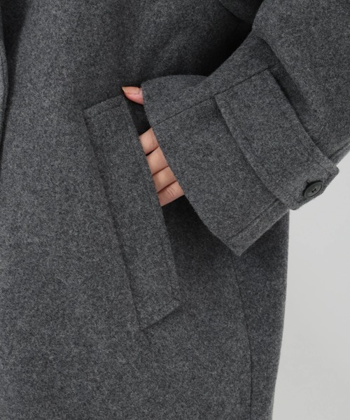 STRAWBERRY-FIELDS（ストロベリーフィールズ）の「ラムウールメルトン_ウールミディアムコート（その他アウター・レディース・ブルー/ベージュ・2）」の12枚目の写真