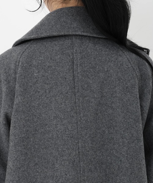 STRAWBERRY-FIELDS（ストロベリーフィールズ）の「ラムウールメルトン_ウールミディアムコート（その他アウター・レディース・ブルー/ベージュ・2）」の10枚目の写真