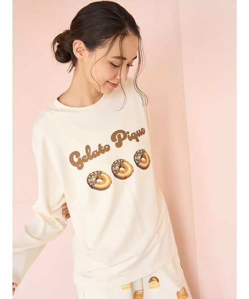 ドーナツワンポイントロンT（ルームウェア/パジャマ）｜gelato pique