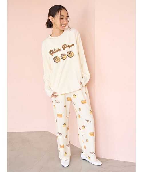 ドーナツワンポイントロンT（ルームウェア/パジャマ）｜gelato pique