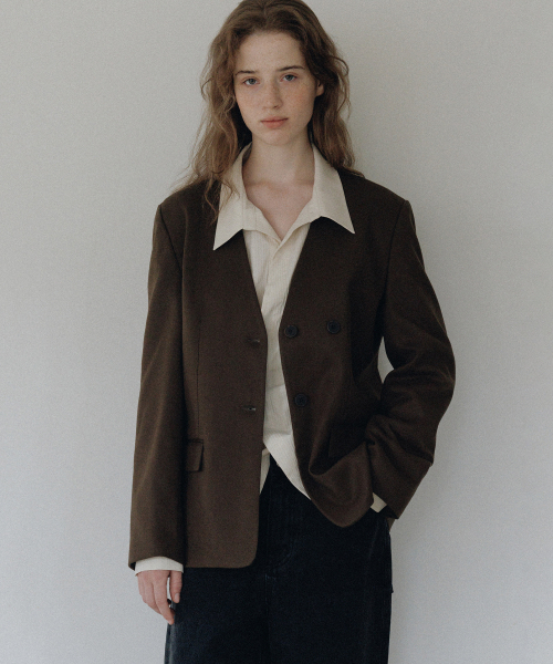 ANDNEEDS(アンドニーズ)の「Verona jacket (brown)(テーラードジャケット・レディース・その他・FREE)」の2枚目の写真