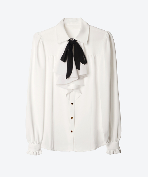 UNTAGE（アンテージ）の「フラウンスフラケットブラウス[ホワイト(WOMAN)]_UTS-FS01（シャツ/ブラウス・レディース・その他・FREE）」の2枚目の写真