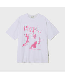 バスケットボールダンクシュート半袖Tシャツ_ホワイト/ピンク