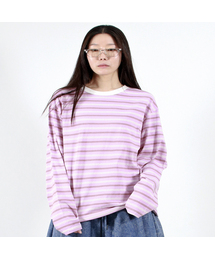 MULTI STRIPE LONG SLEEVE TEE - Pink