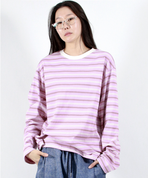 DEMARC(ドゥマーク)の「MULTI STRIPE LONG SLEEVE TEE - Pink(Tシャツ/カットソー・レディース・その他・MEDIUM/LARGE)」の5枚目の写真