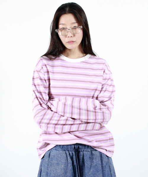 DEMARC(ドゥマーク)の「MULTI STRIPE LONG SLEEVE TEE - Pink(Tシャツ/カットソー・レディース・その他・MEDIUM/LARGE)」の7枚目の写真