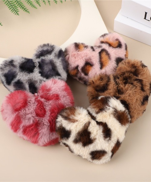 MASHIRO】レオパードモチーフカラーエコファーバッグチャーム/ヒョウ柄