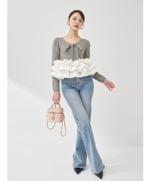 ボリュームフレアニットチュニック（ニット/セーター）｜Darich