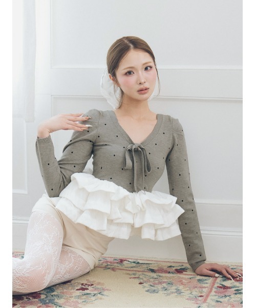 ボリュームフレアニットチュニック（ニット/セーター）｜Darich