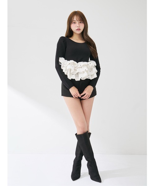 ボリュームフレアニットチュニック（ニット/セーター）｜Darich