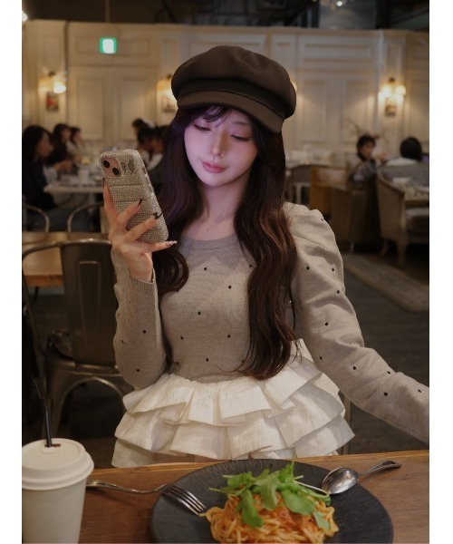 ボリュームフレアニットチュニック（ニット/セーター）｜Darich