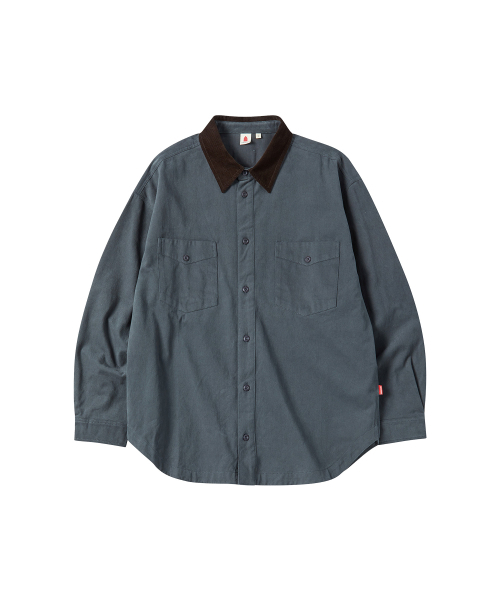 COMONINOZ（コモニノズ）の「CORDUROY COLLAR SHIRT [DEEP BLUE]（シャツ/ブラウス・メンズ・ダークブルー・SMALL/MEDIUM/LARGE）」の2枚目の写真