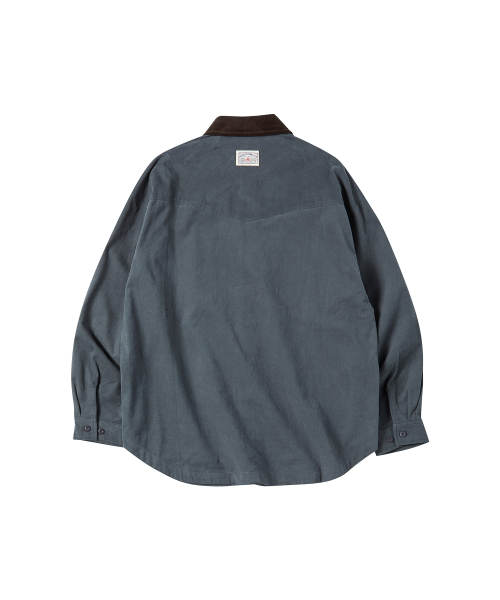 COMONINOZ（コモニノズ）の「CORDUROY COLLAR SHIRT [DEEP BLUE]（シャツ/ブラウス・メンズ・ダークブルー・SMALL/MEDIUM/LARGE）」の3枚目の写真