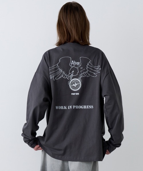 AIVER(アイバー)の「AIVER HAWK WIP L/S TEE(Tシャツ/カットソー・メンズ・ブラック/チャコールグレー/オフホワイト・LARGE/MEDIUM/SMALL)」の1枚目の写真