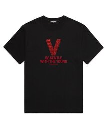 TANGLE V LOGO オーバーサイズ 半袖Tシャツ (VS0081) ブラック