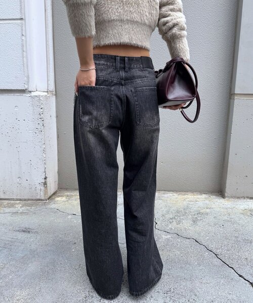 mline（エムライン）の「[mline]クラッシュワイドデニム（デニムパンツ・レディース・ブラック/ブルー・2/1）」の14枚目の写真