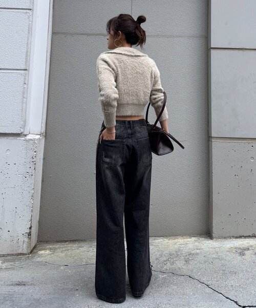 mline（エムライン）の「[mline]クラッシュワイドデニム（デニムパンツ・レディース・ブラック/ブルー・2/1）」の17枚目の写真