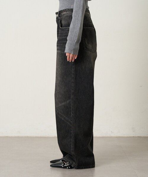 mline（エムライン）の「[mline]クラッシュワイドデニム（デニムパンツ・レディース・ブラック/ブルー・2/1）」の19枚目の写真