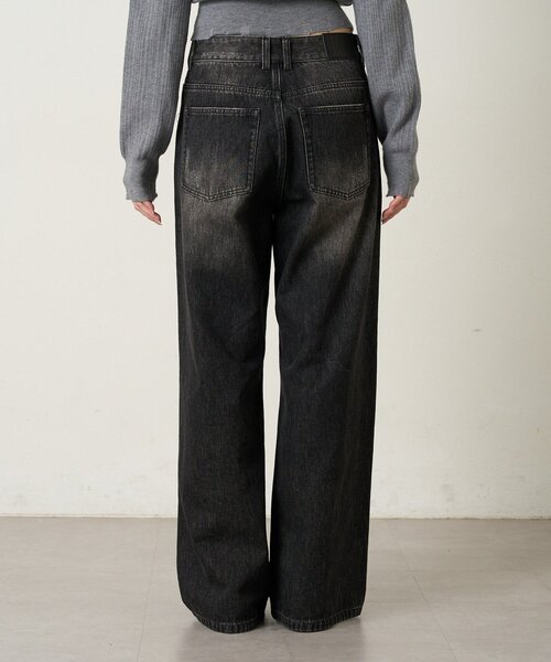 mline（エムライン）の「[mline]クラッシュワイドデニム（デニムパンツ・レディース・ブラック/ブルー・2/1）」の20枚目の写真