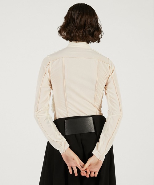 PRANK PROJECT（プランクプロジェクト）の「フリルジャージーシャツ / Ruffled Jersey Shirt（シャツ/ブラウス・レディース・アイボリー/ブラック/ピンク・FREE）」の9枚目の写真