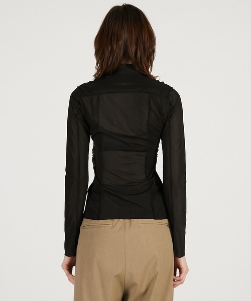 PRANK PROJECT（プランクプロジェクト）の「フリルジャージーシャツ / Ruffled Jersey Shirt（シャツ/ブラウス・レディース・アイボリー/ブラック/ピンク・FREE）」の14枚目の写真