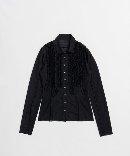 PRANK PROJECT（プランクプロジェクト）の「フリルジャージーシャツ / Ruffled Jersey Shirt（シャツ/ブラウス・レディース・アイボリー/ブラック/ピンク・FREE）」の21枚目の写真