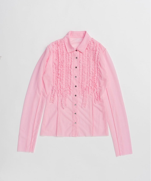 PRANK PROJECT（プランクプロジェクト）の「フリルジャージーシャツ / Ruffled Jersey Shirt（シャツ/ブラウス・レディース・アイボリー/ブラック/ピンク・FREE）」の22枚目の写真