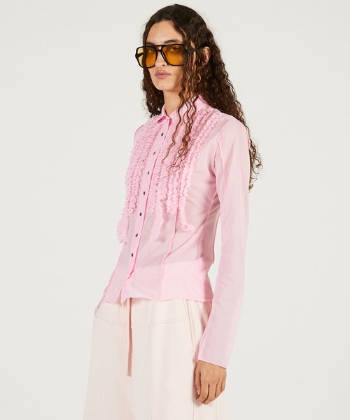 PRANK PROJECT（プランクプロジェクト）の「フリルジャージーシャツ / Ruffled Jersey Shirt（シャツ/ブラウス・レディース・アイボリー/ブラック/ピンク・FREE）」の17枚目の写真