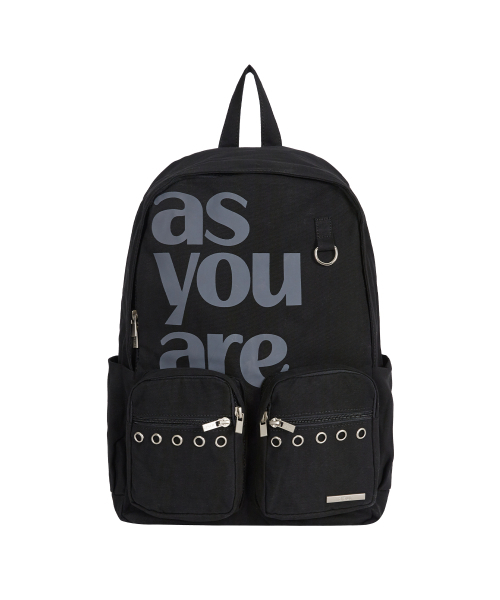 as you are(アズユーアー)の「アイレットポケットコットンバックパックブラック(バックパック/リュック・レディース・その他・OS)」の1枚目の写真