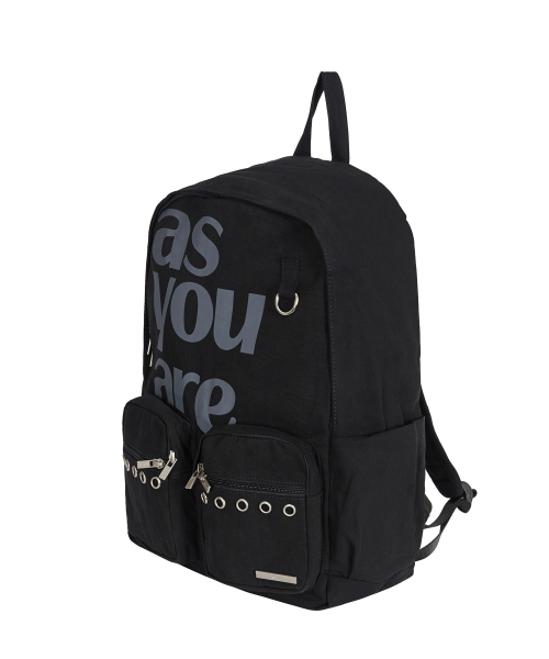 as you are(アズユーアー)の「アイレットポケットコットンバックパックブラック(バックパック/リュック・レディース・その他・OS)」の2枚目の写真