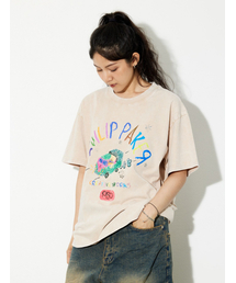 PHILIPPAKER（フィリップペイカー）の「ビエムシーミニバスクレヨン半袖Tシャツピグメントヴィンテージベージュ（Tシャツ/カットソー）」