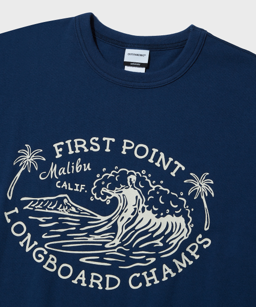 OUTSTANDING（アウトスタンディング）の「V.S.C TEE(FIRST POINT)_LIGHT NAVY（Tシャツ/カットソー・レディース・その他・SMALL）」の3枚目の写真