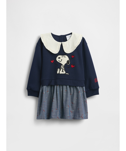 GAP（ギャップ）の「スヌーピー ラッフルフリル 襟付き スウェットワンピース (幼児・ベビー)（ワンピース・キッズ・ネイビー・70cm/80ｃｍ/90cm/95cm/100cm/105cm/110cm）」の2枚目の写真