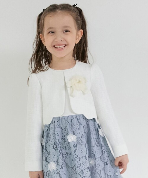 BRANSHES（ブランシェス）の「【フォーマル】ブークレジャケット（スーツジャケット・キッズ・ネイビー/アイボリー・120/130/110）」の4枚目の写真