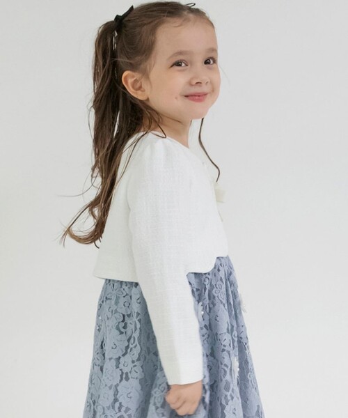 BRANSHES（ブランシェス）の「【フォーマル】ブークレジャケット（スーツジャケット・キッズ・ネイビー/アイボリー・120/130/110）」の5枚目の写真