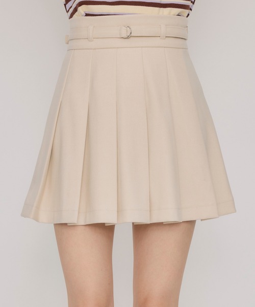 REDYAZEL（レディアゼル）の「メルトンライクプリーツミニスカート（スカート・レディース・ブラウン/ネイビー/アイボリー・MEDIUM/SMALL）」の2枚目の写真