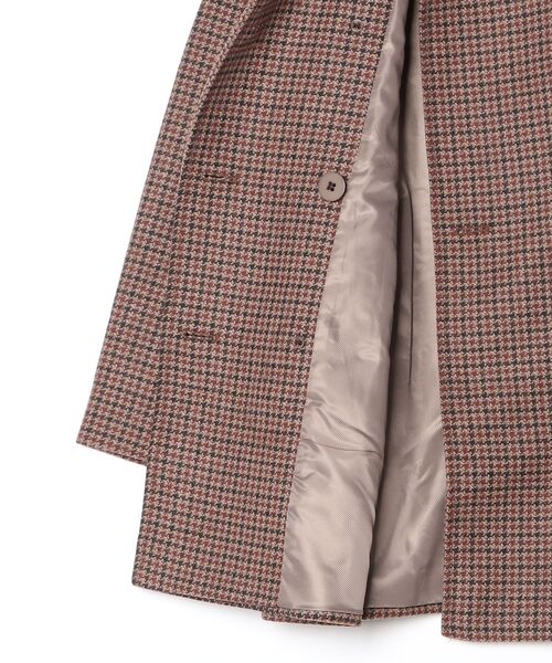 セール】チェックド ダブルブレステッド ウールブレンド コート