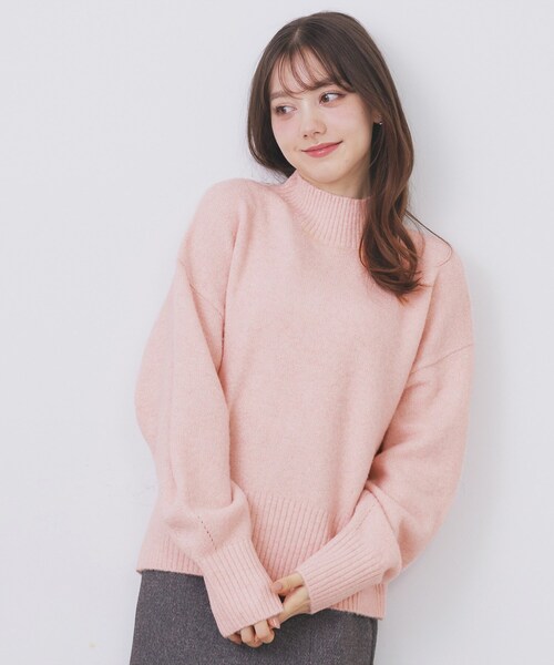 index（インデックス）の「選べる2丈 ハイネックカラーミックスラメニット【洗濯機OK】（ニット/セーター・レディース・アイボリー/グリーン系/ベビーピンク/パープル/サックスブルー・00/99）」の5枚目の写真