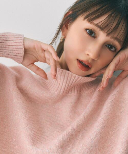 index（インデックス）の「選べる2丈 ハイネックカラーミックスラメニット【洗濯機OK】（ニット/セーター・レディース・アイボリー/グリーン系/ベビーピンク/パープル/サックスブルー・00/99）」の7枚目の写真