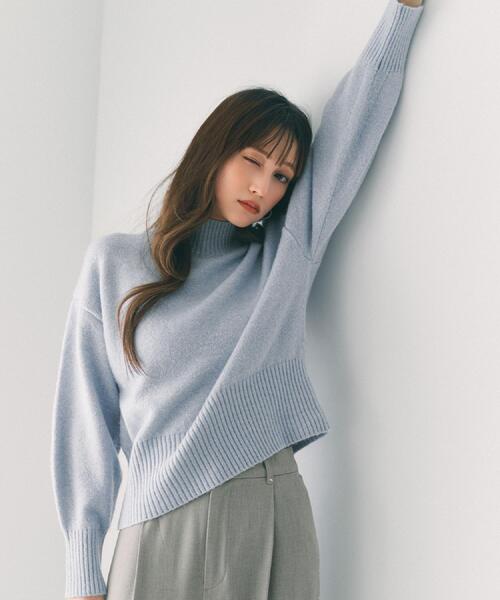 index（インデックス）の「選べる2丈 ハイネックカラーミックスラメニット【洗濯機OK】（ニット/セーター・レディース・アイボリー/グリーン系/ベビーピンク/パープル/サックスブルー・00/99）」の16枚目の写真