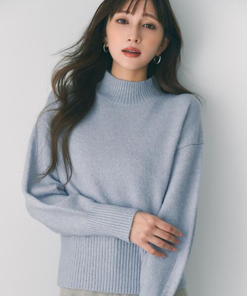 index（インデックス）の「選べる2丈 ハイネックカラーミックスラメニット【洗濯機OK】（ニット/セーター・レディース・アイボリー/グリーン系/ベビーピンク/パープル/サックスブルー・00/99）」の19枚目の写真