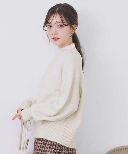 index（インデックス）の「選べる2丈 ハイネックカラーミックスラメニット【洗濯機OK】（ニット/セーター・レディース・アイボリー/グリーン系/ベビーピンク/パープル/サックスブルー・00/99）」の21枚目の写真