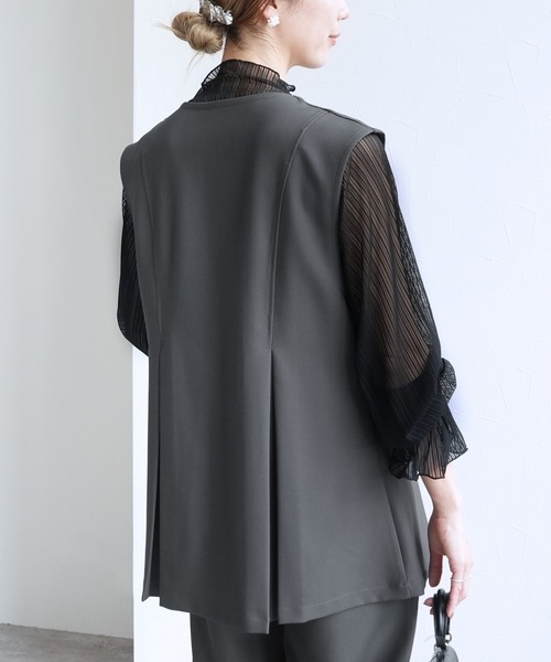 reca（レカ）の「Vネック金ボタンベスト×カーブパンツ2点セット（スーツセット・レディース・グレー/ブラック・L/M）」の18枚目の写真