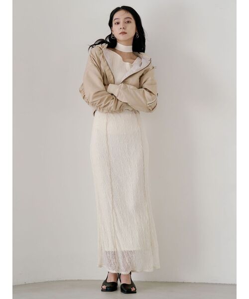 LAGUNAMOON（ラグナムーン）の「レースメローシアースカート（スカート・レディース・ブラック/アイボリー・MEDIUM/SMALL）」の3枚目の写真