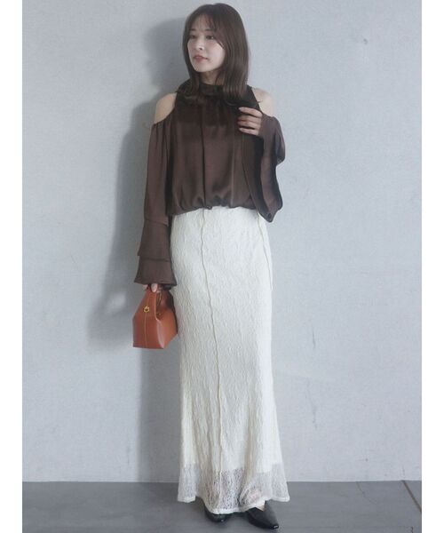 LAGUNAMOON（ラグナムーン）の「レースメローシアースカート（スカート・レディース・ブラック/アイボリー・MEDIUM/SMALL）」の10枚目の写真