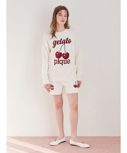 ONLINE限定カラーあり】ベビモコチェリージャガードプルオーバー